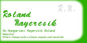 roland mayercsik business card